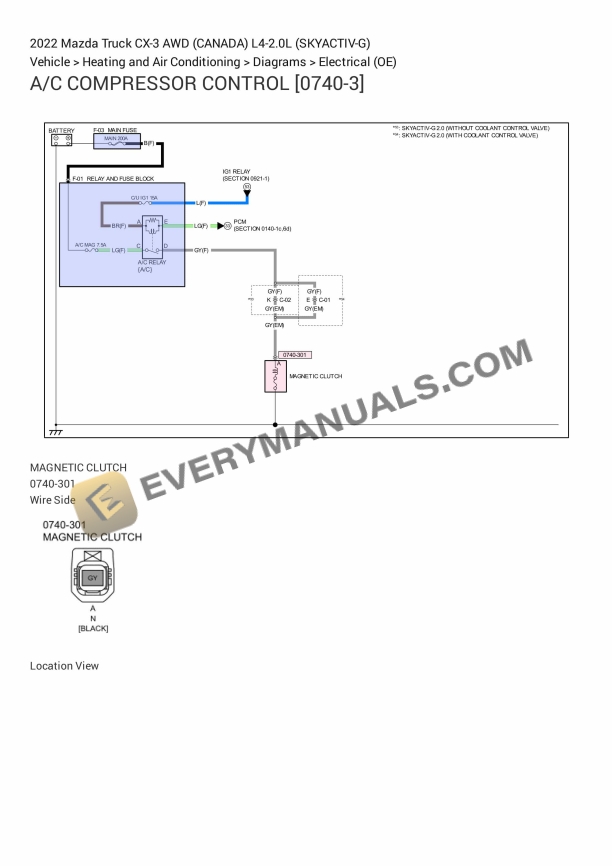 Mazda Truck CX-3 AWD (CANADA) 2022 Electrical Diagrams L4-2.0L (SKYACTIV-G)