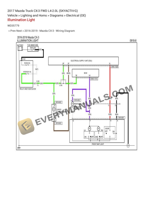Mazda Truck CX-3 FWD 2017 Electrical Diagrams L4-2.0L (SKYACTIV-G) 6 Mazda Truck CX-3 FWD 2017 Electrical Diagrams L4-2.0L (SKYACTIV-G) - Image 4