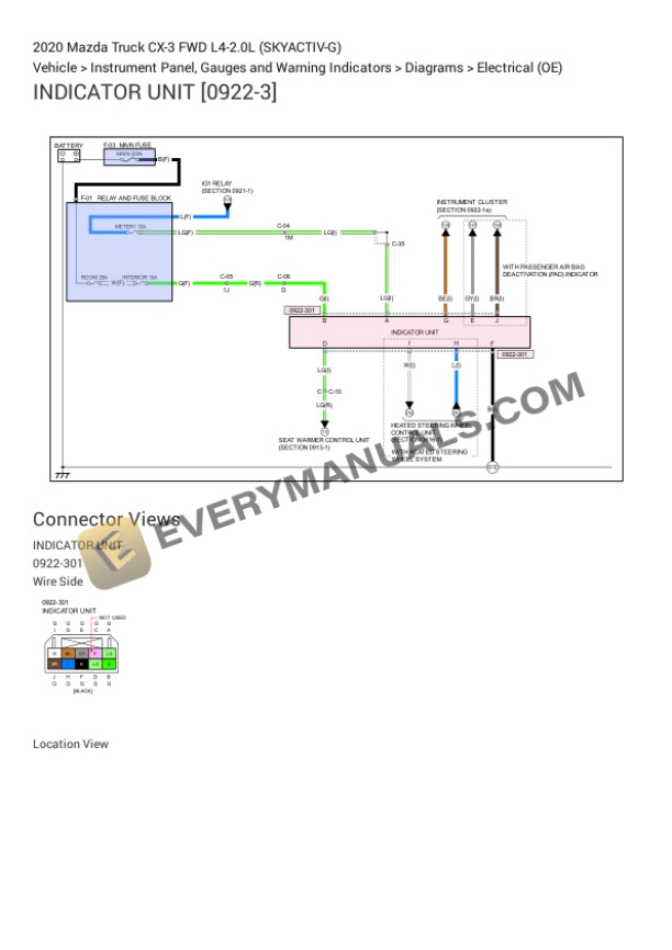 Mazda Truck CX-3 FWD 2020 Electrical Diagrams L4-2.0L (SKYACTIV-G) 6 Mazda Truck CX-3 FWD 2020 Electrical Diagrams L4-2.0L (SKYACTIV-G) - Image 4