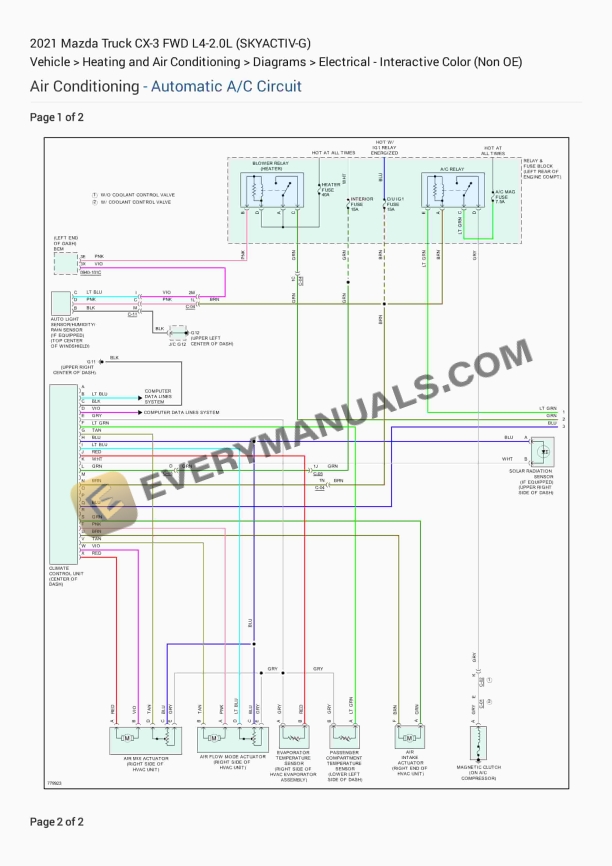 Mazda Truck CX-3 FWD 2021 Electrical Diagrams L4-2.0L (SKYACTIV-G)