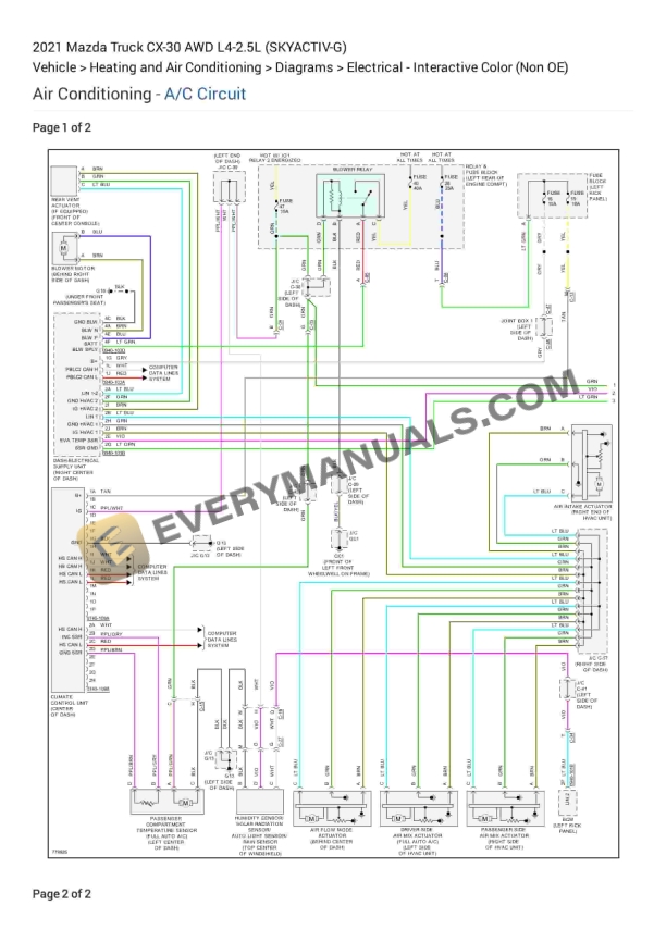 Mazda Truck CX-30 AWD 2021 Electrical Diagrams L4-2.5L (SKYACTIV-G)