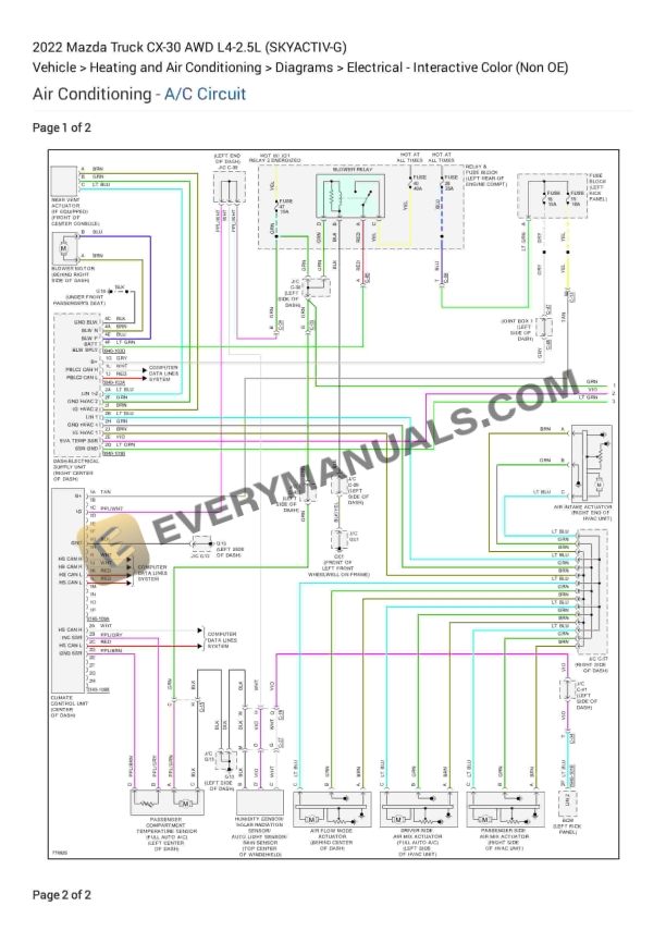 Mazda Truck CX-30 AWD 2022 Electrical Diagrams L4-2.5L (SKYACTIV-G)