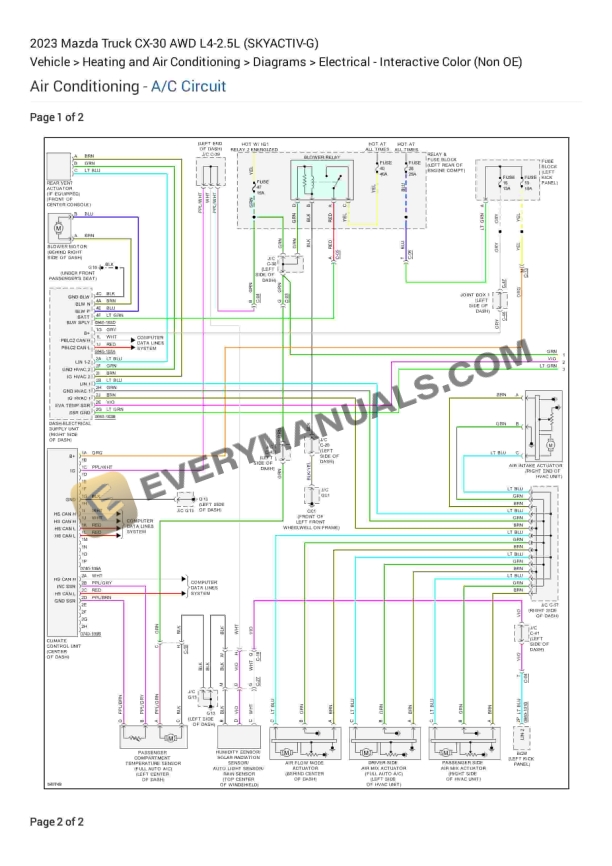 Mazda Truck CX-30 AWD 2023 Electrical Diagrams L4-2.5L (SKYACTIV-G)