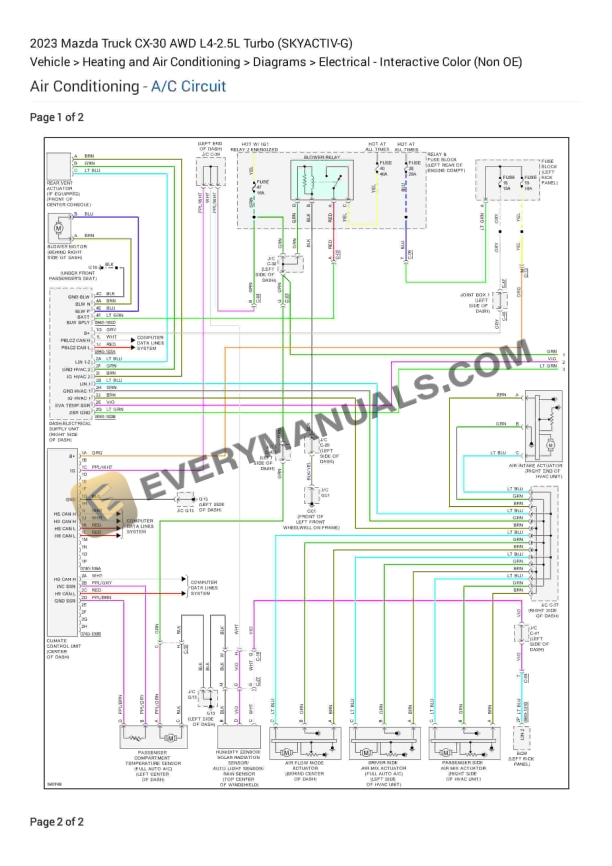 Mazda Truck CX-30 AWD 2023 Electrical Diagrams L4-2.5L Turbo (SKYACTIV-G)