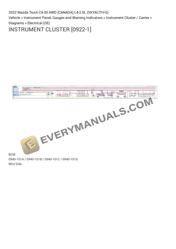 Mazda Truck CX-30 AWD (CANADA) 2022 Electrical Diagrams L4-2.0L (SKYACTIV-G) 5 Mazda Truck CX-30 AWD (CANADA) 2022 Electrical Diagrams L4-2.0L (SKYACTIV-G) - Image 3