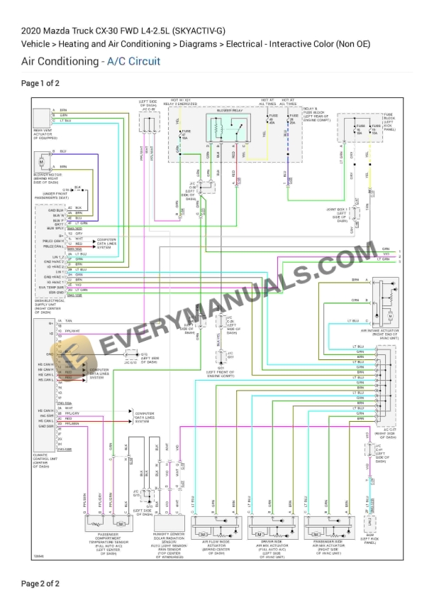 Mazda Truck CX-30 FWD 2020 Electrical Diagrams L4-2.5L (SKYACTIV-G)