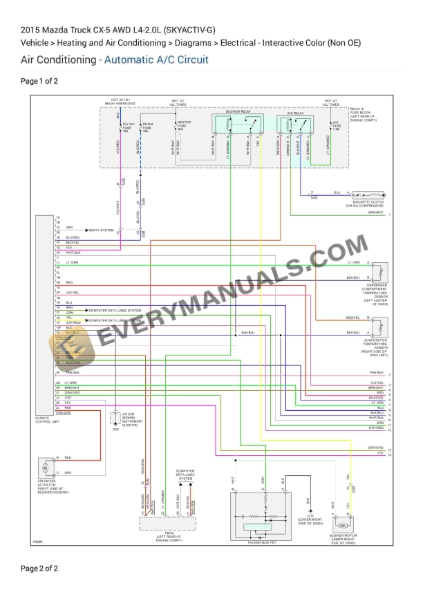 Mazda Truck CX-5 AWD 2015 Electrical Diagrams L4-2.0L (SKYACTIV-G)