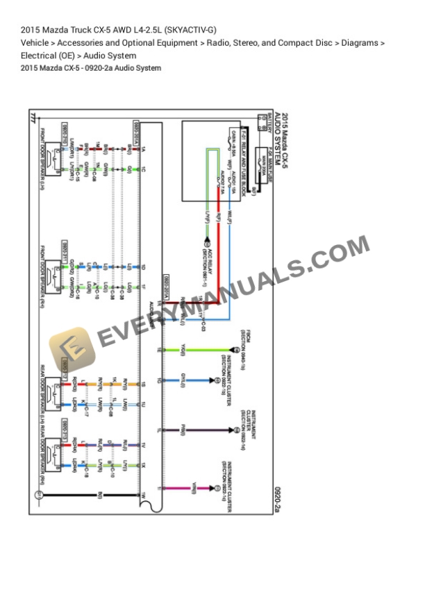 Mazda Truck CX-5 AWD 2015 Electrical Diagrams L4-2.5L (SKYACTIV-G) 6 Mazda Truck CX-5 AWD 2015 Electrical Diagrams L4-2.5L (SKYACTIV-G) - Image 4