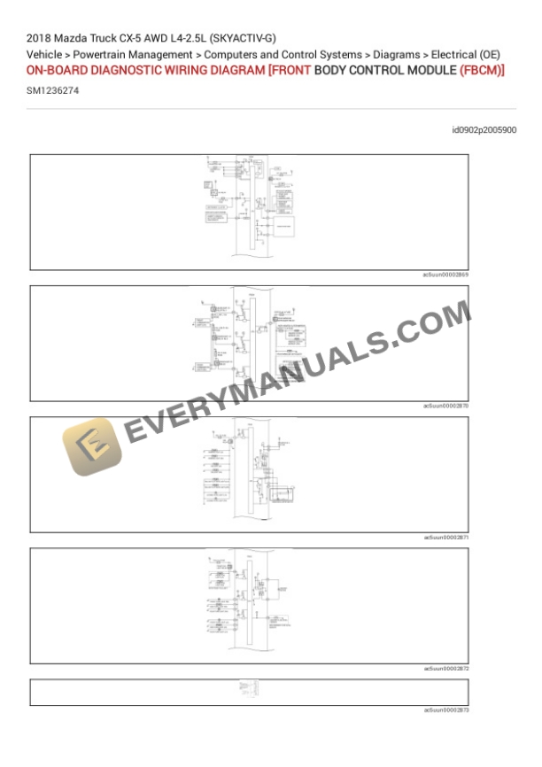 Mazda Truck CX-5 AWD 2018 Electrical Diagrams L4-2.5L (SKYACTIV-G) 7 Mazda Truck CX-5 AWD 2018 Electrical Diagrams L4-2.5L (SKYACTIV-G) - Image 5