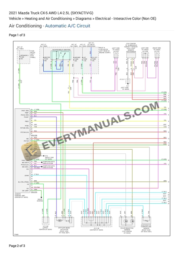 Mazda Truck CX-5 AWD 2021 Electrical Diagrams L4-2.5L (SKYACTIV-G)