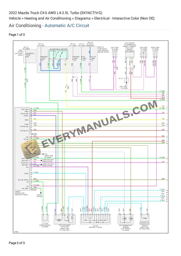 Mazda Truck CX-5 AWD 2022 Electrical Diagrams L4-2.5L Turbo (SKYACTIV-G)