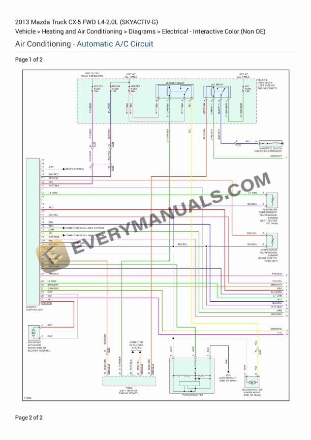 Mazda Truck CX-5 FWD 2013 Electrical Diagrams L4-2.0L (SKYACTIV-G)