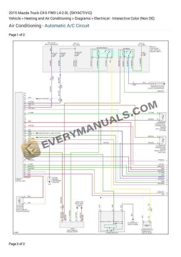 Mazda Truck CX-5 FWD 2015 Electrical Diagrams L4-2.0L (SKYACTIV-G)