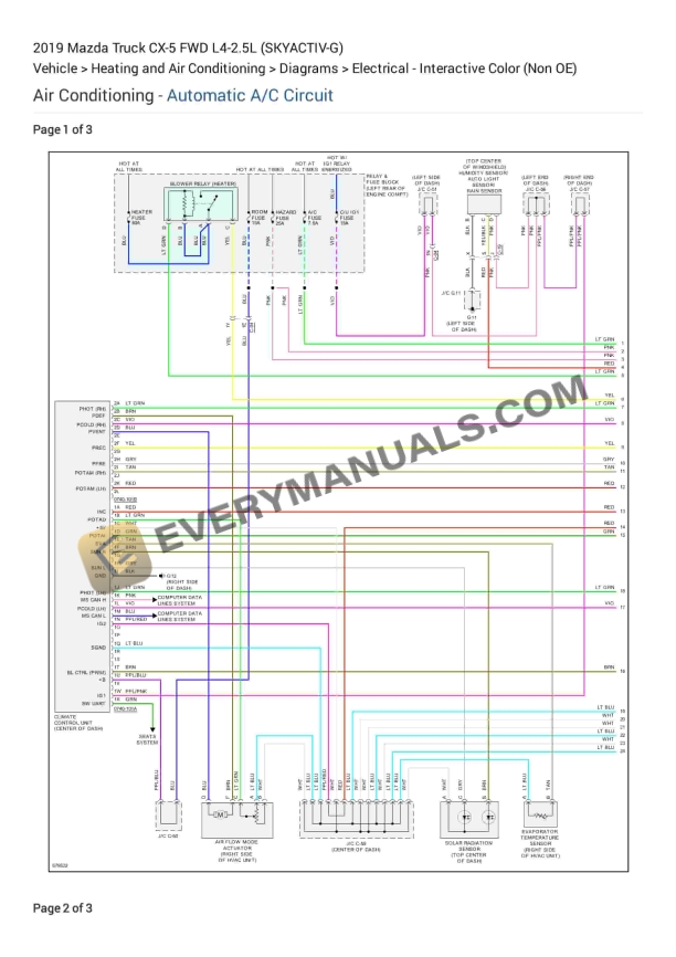 Mazda Truck CX-5 FWD 2019 Electrical Diagrams L4-2.5L (SKYACTIV-G)