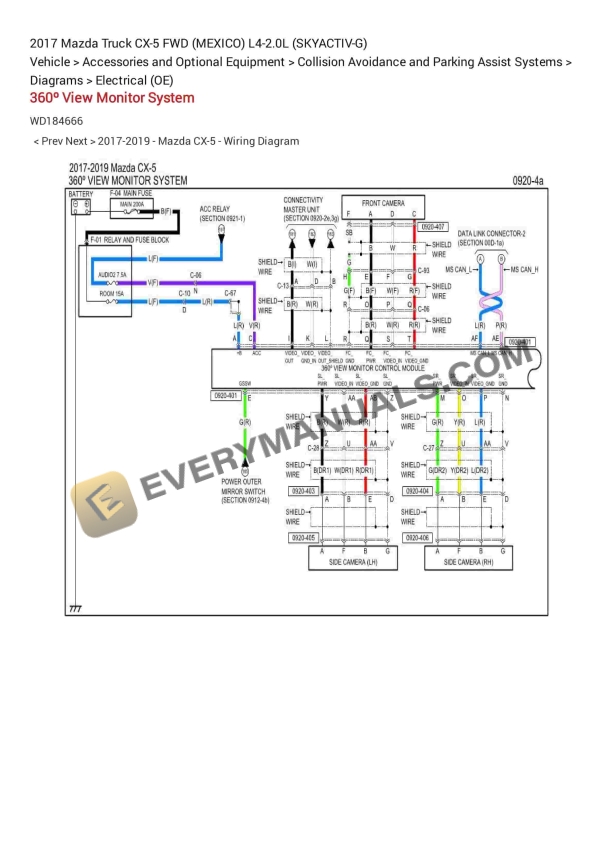 Mazda Truck CX-5 FWD (MEXICO) 2017 Electrical Diagrams L4-2.0L (SKYACTIV-G)