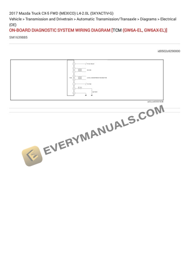 Mazda Truck CX-5 FWD (MEXICO) 2017 Electrical Diagrams L4-2.0L (SKYACTIV-G) 6 Mazda Truck CX-5 FWD (MEXICO) 2017 Electrical Diagrams L4-2.0L (SKYACTIV-G) - Image 4