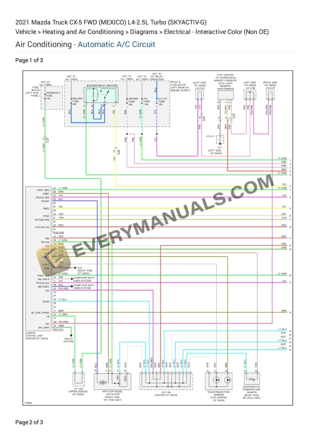 Mazda Truck CX-5 FWD (MEXICO) 2021 Electrical Diagrams L4-2.5L Turbo (SKYACTIV-G)