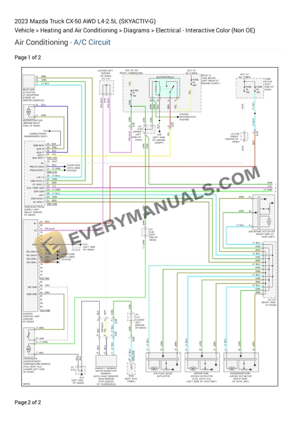 Mazda Truck CX-50 AWD 2023 Electrical Diagrams L4-2.5L (SKYACTIV-G)