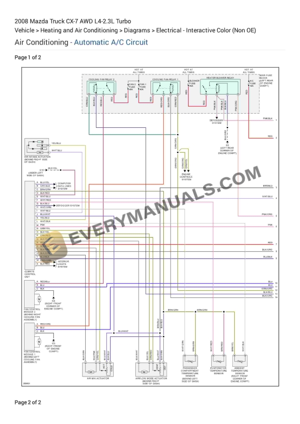 mazda truck cx 7 awd 2008 electrical diagrams l4 23l turbo 1