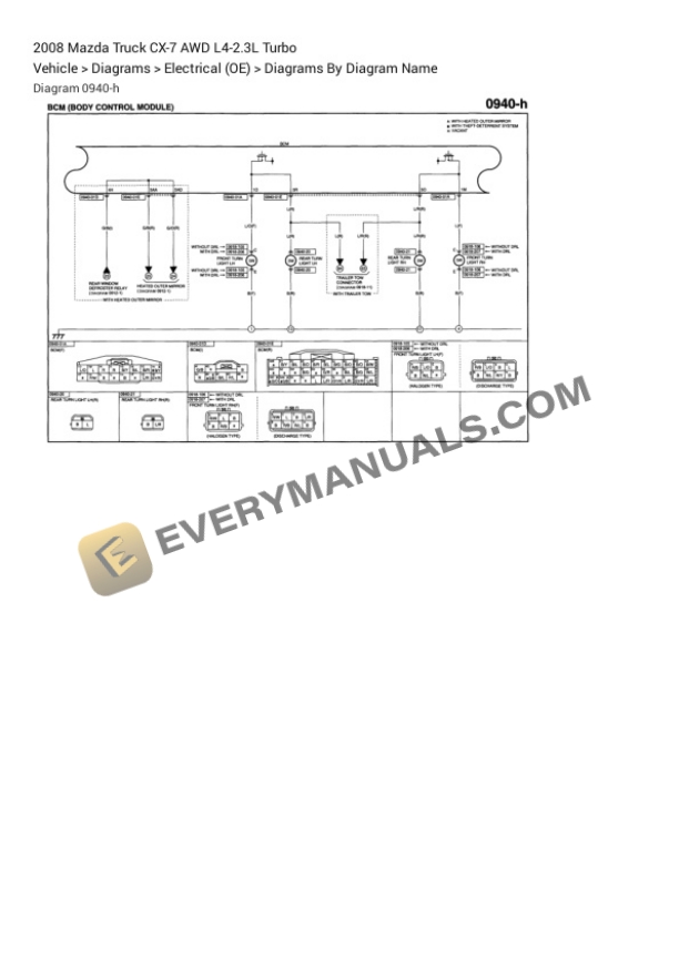 Mazda Truck CX-7 AWD 2008 Electrical Diagrams L4-2.3L Turbo 5 Mazda Truck CX-7 AWD 2008 Electrical Diagrams L4-2.3L Turbo - Image 3