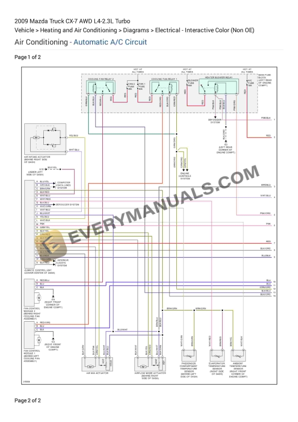 Mazda Truck CX-7 AWD 2009 Electrical Diagrams L4-2.3L Turbo 3 Mazda Truck CX-7 AWD 2009 Electrical Diagrams L4-2.3L Turbo