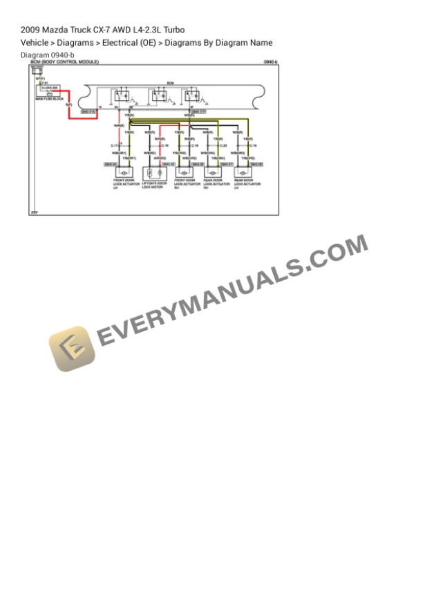Mazda Truck CX-7 AWD 2009 Electrical Diagrams L4-2.3L Turbo 5 Mazda Truck CX-7 AWD 2009 Electrical Diagrams L4-2.3L Turbo - Image 3