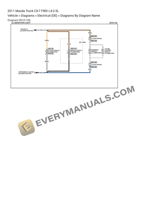 Mazda Truck CX-7 FWD 2011 Electrical Diagrams L4-2.5L 4 Mazda Truck CX-7 FWD 2011 Electrical Diagrams L4-2.5L - Image 2