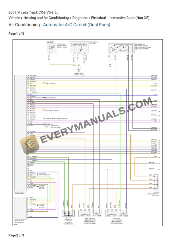 Mazda Truck CX-9 2007 Electrical Diagrams V6-3.5L