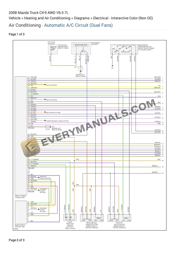 Mazda Truck CX-9 AWD 2008 Electrical Diagrams V6-3.7L 3 Mazda Truck CX-9 AWD 2008 Electrical Diagrams V6-3.7L