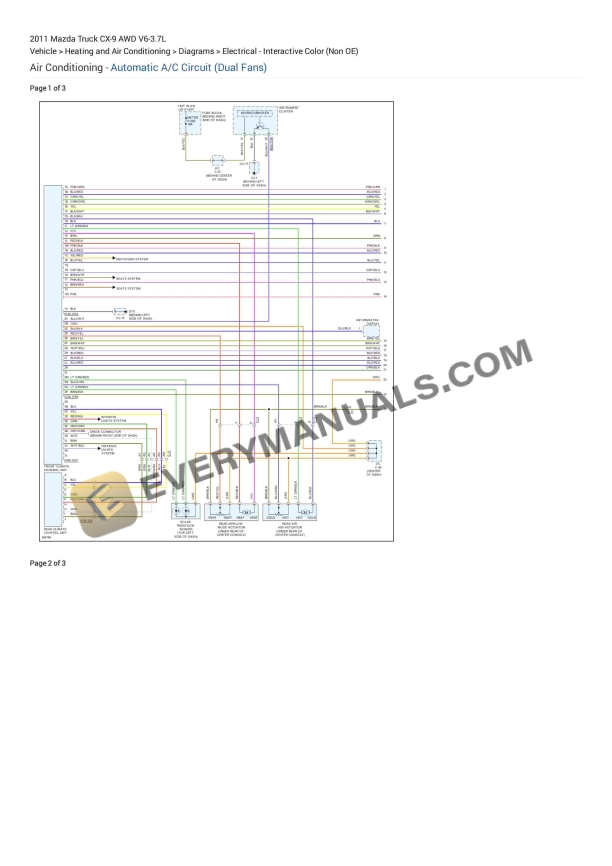 Mazda Truck CX-9 AWD 2011 Electrical Diagrams V6-3.7L 2 mazda truck cx 9 awd 2011 electrical diagrams v6 37l 1