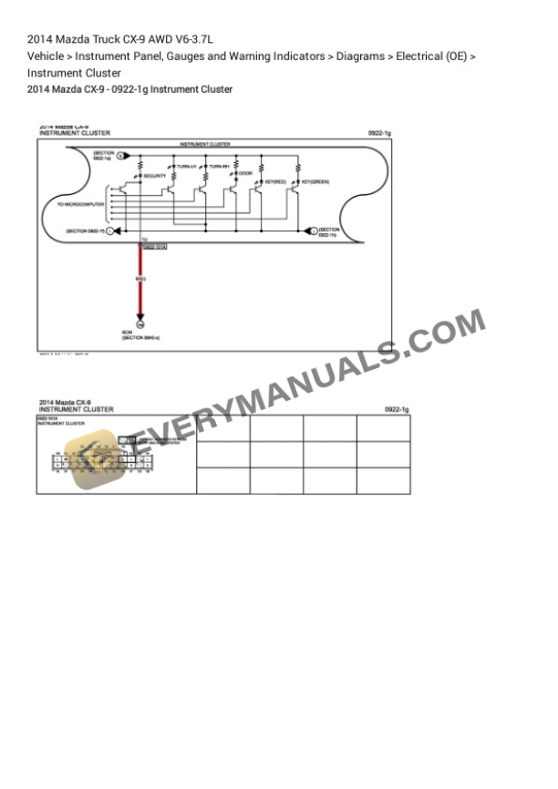 Mazda Truck CX-9 AWD 2014 Electrical Diagrams V6-3.7L 4 Mazda Truck CX-9 AWD 2014 Electrical Diagrams V6-3.7L - Image 2