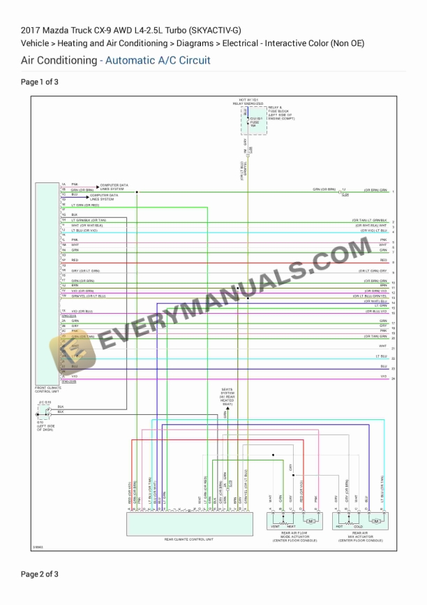 Mazda Truck CX-9 AWD 2017 Electrical Diagrams L4-2.5L Turbo (SKYACTIV-G)