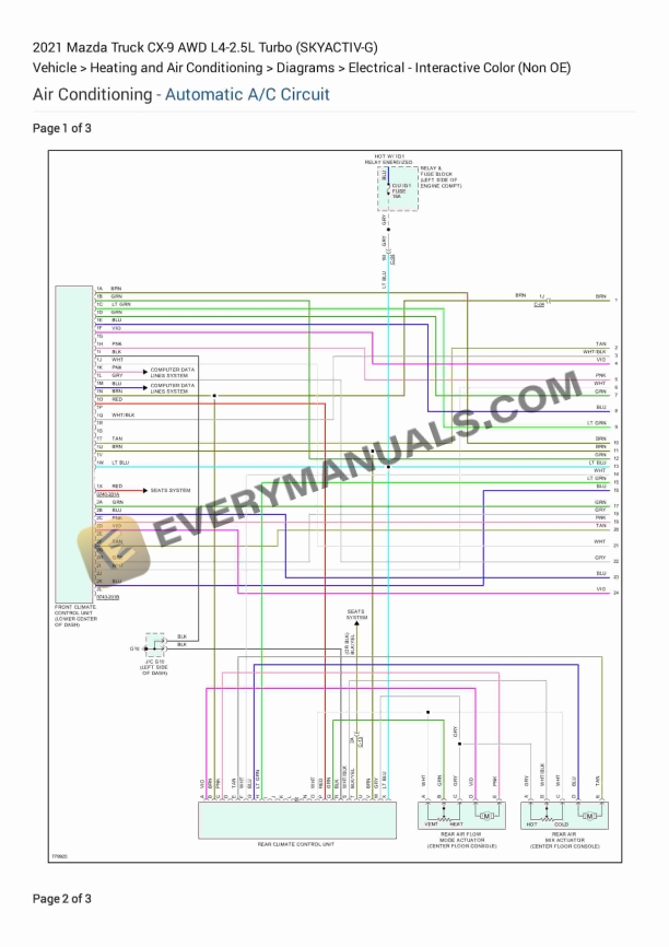 Mazda Truck CX-9 AWD 2021 Electrical Diagrams L4-2.5L Turbo (SKYACTIV-G)