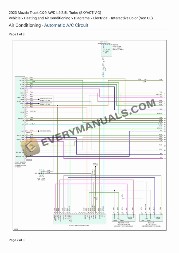 Mazda Truck CX-9 AWD 2023 Electrical Diagrams L4-2.5L Turbo (SKYACTIV-G)