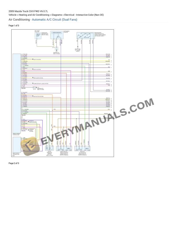 mazda truck cx 9 fwd 2009 electrical diagrams v6 37l 1
