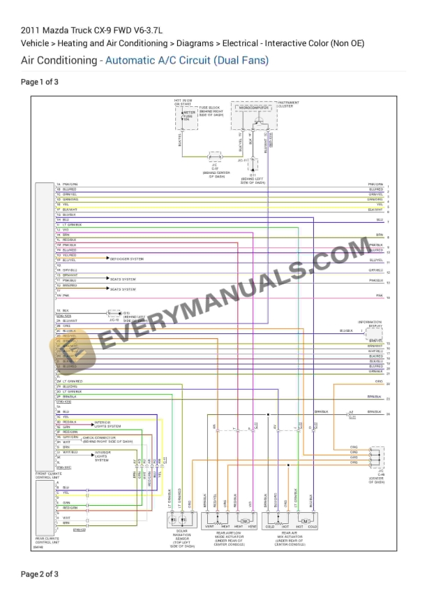 mazda truck cx 9 fwd 2011 electrical diagrams v6 37l 1