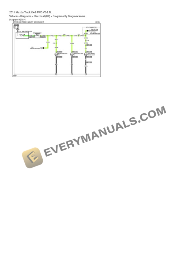 Mazda Truck CX-9 FWD 2011 Electrical Diagrams V6-3.7L 4 Mazda Truck CX-9 FWD 2011 Electrical Diagrams V6-3.7L - Image 2