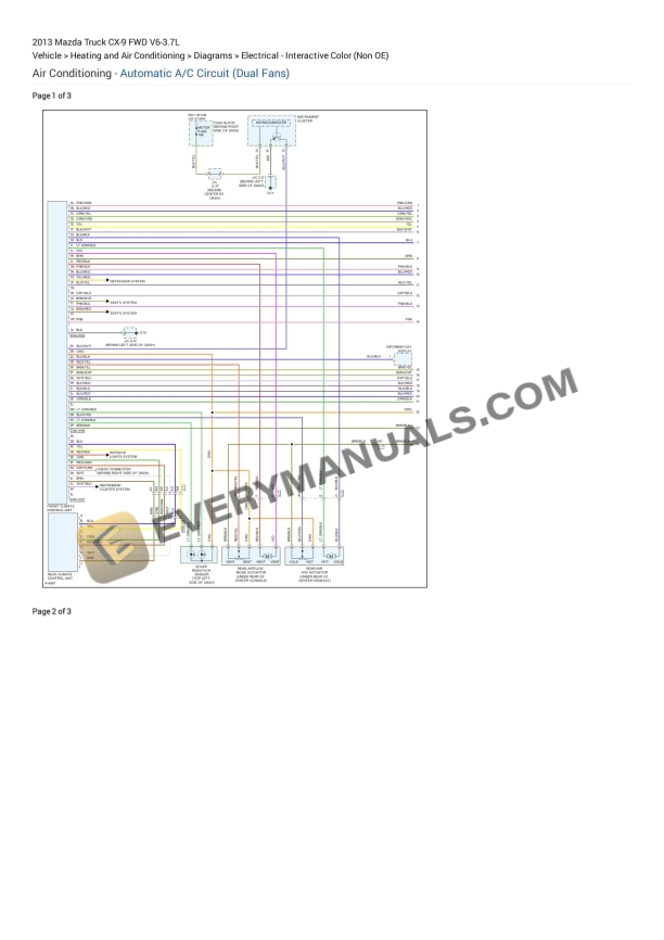 Mazda Truck CX-9 FWD 2013 Electrical Diagrams V6-3.7L