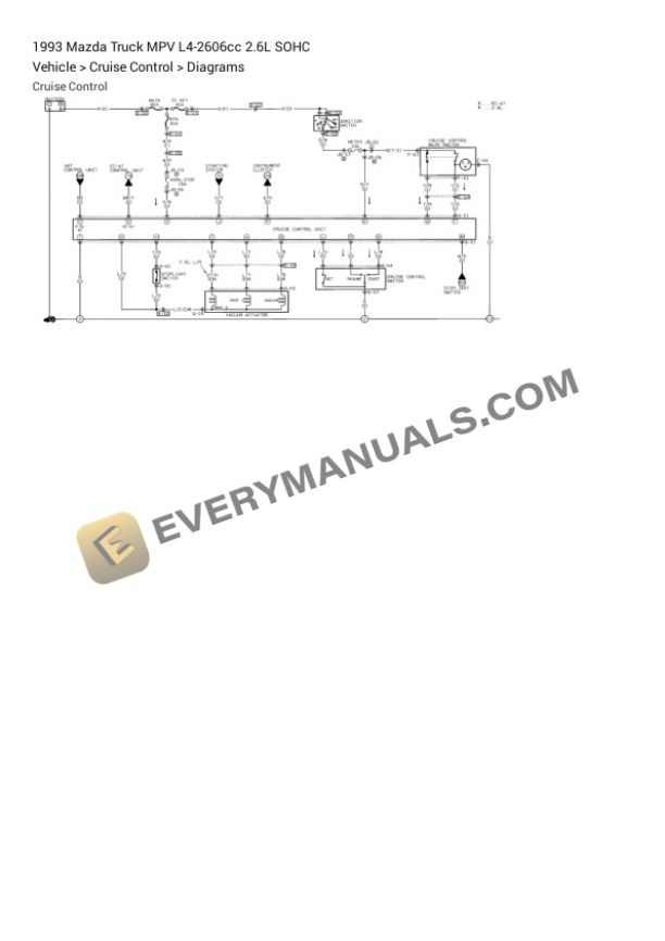 Mazda Truck MPV 1993 Electrical Diagrams L4-2606cc 2.6L SOHC 4 Mazda Truck MPV 1993 Electrical Diagrams L4-2606cc 2.6L SOHC - Image 2