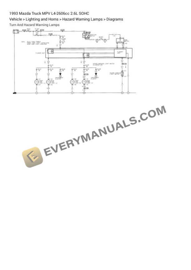 Mazda Truck MPV 1993 Electrical Diagrams L4-2606cc 2.6L SOHC 5 Mazda Truck MPV 1993 Electrical Diagrams L4-2606cc 2.6L SOHC - Image 3