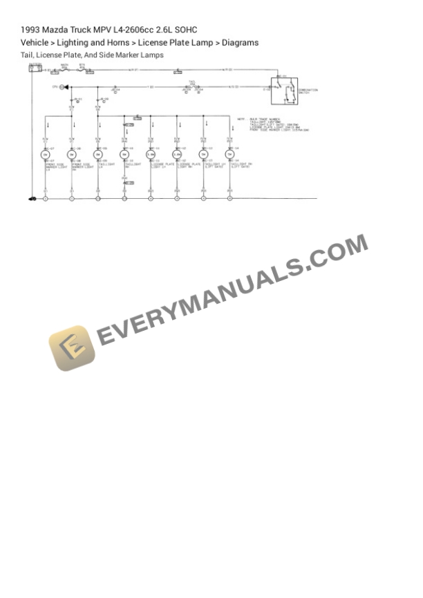 Mazda Truck MPV 1993 Electrical Diagrams L4-2606cc 2.6L SOHC 6 Mazda Truck MPV 1993 Electrical Diagrams L4-2606cc 2.6L SOHC - Image 4