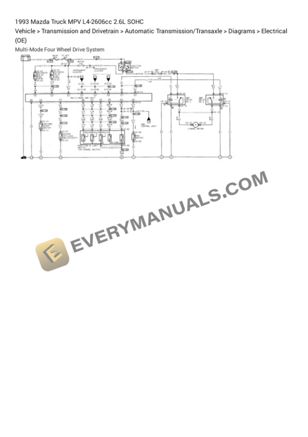 Mazda Truck MPV 1993 Electrical Diagrams L4-2606cc 2.6L SOHC 7 Mazda Truck MPV 1993 Electrical Diagrams L4-2606cc 2.6L SOHC - Image 5