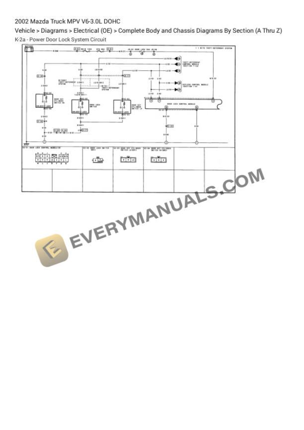 Mazda Truck MPV 2002 Electrical Diagrams V6-3.0L DOHC 6 Mazda Truck MPV 2002 Electrical Diagrams V6-3.0L DOHC - Image 4