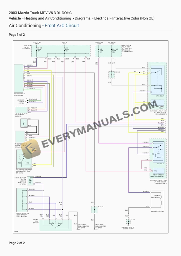 mazda truck mpv 2003 electrical diagrams v6 30l dohc 1