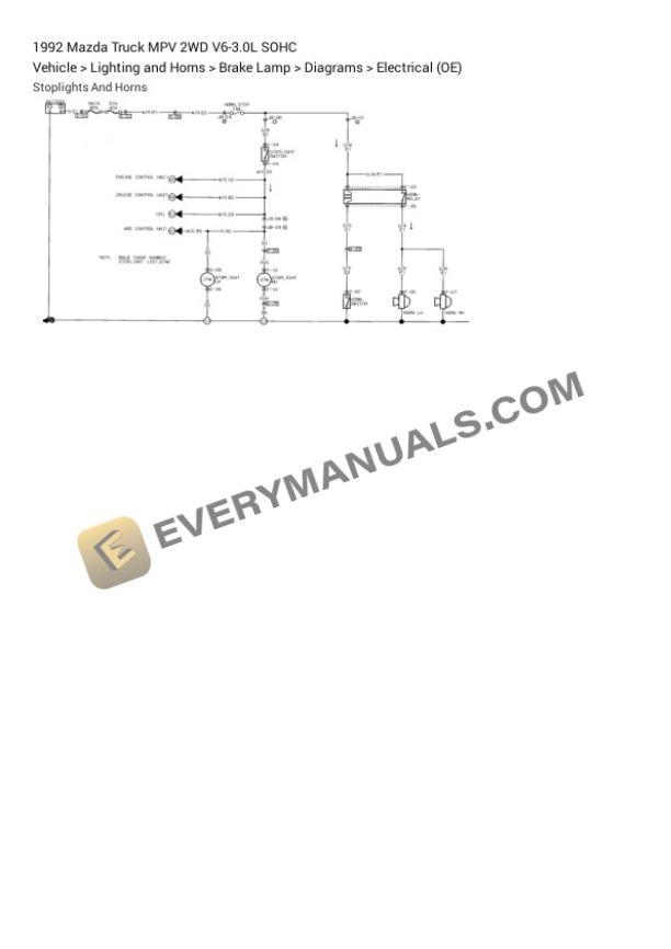 Mazda Truck MPV 2WD 1992 Electrical Diagrams V6-3.0L SOHC 5 Mazda Truck MPV 2WD 1992 Electrical Diagrams V6-3.0L SOHC - Image 3