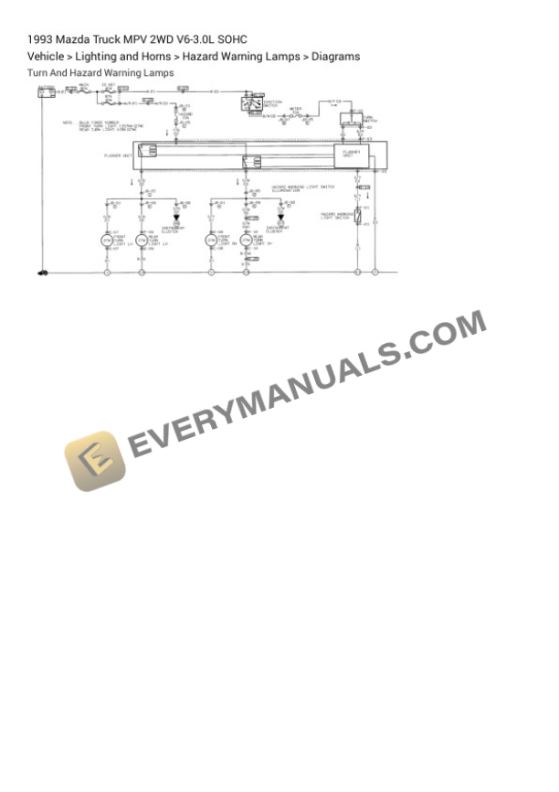 Mazda Truck MPV 2WD 1993 Electrical Diagrams V6-3.0L SOHC 5 Mazda Truck MPV 2WD 1993 Electrical Diagrams V6-3.0L SOHC - Image 3
