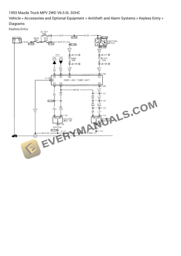 Mazda Truck MPV 2WD 1993 Electrical Diagrams V6-3.0L SOHC 6 Mazda Truck MPV 2WD 1993 Electrical Diagrams V6-3.0L SOHC - Image 4