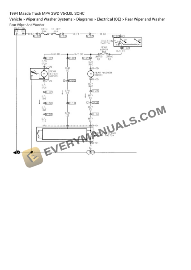 Mazda Truck MPV 2WD 1994 Electrical Diagrams V6-3.0L SOHC 4 Mazda Truck MPV 2WD 1994 Electrical Diagrams V6-3.0L SOHC - Image 2
