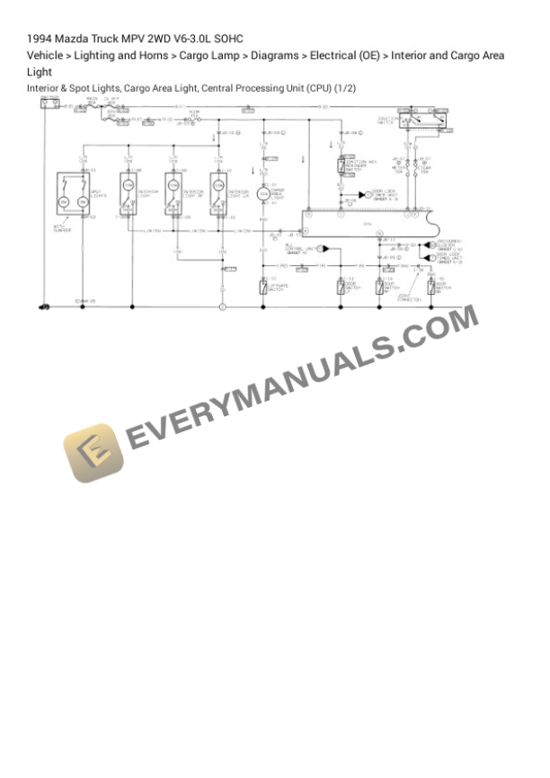 Mazda Truck MPV 2WD 1994 Electrical Diagrams V6-3.0L SOHC 6 Mazda Truck MPV 2WD 1994 Electrical Diagrams V6-3.0L SOHC - Image 4