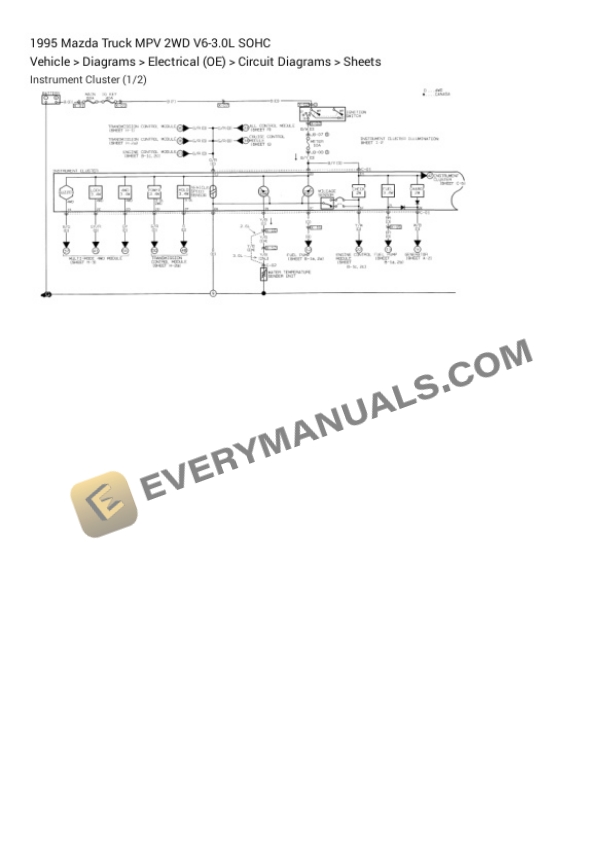 Mazda Truck MPV 2WD 1995 Electrical Diagrams V6-3.0L SOHC 4 Mazda Truck MPV 2WD 1995 Electrical Diagrams V6-3.0L SOHC - Image 2